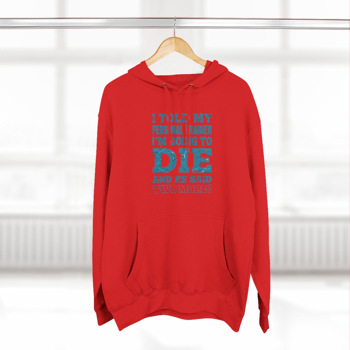 Funny - I Told My Personal Trainer That I Was Going To Die And He Said Two More! - Gym Hoodie - Motivational Workout Sweatshirt - Sizes - XS - 3XL