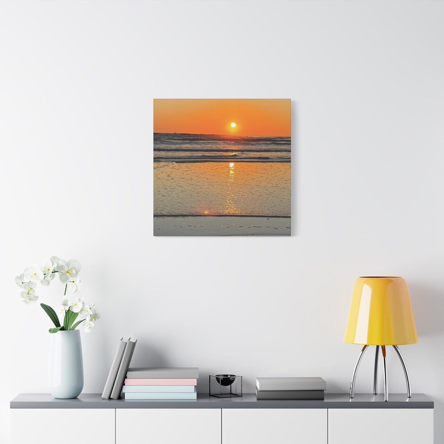 Stunning Sunset Beach Canvas Print, Ocean Decor, Wall Art, Home Decor, Coastal Artwork for Living Room