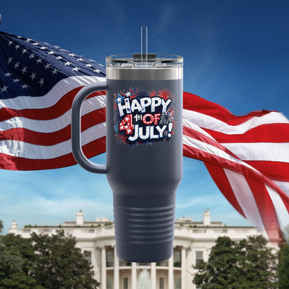 Patriotic Insulated Travel Mug - 40oz - Perfect for 4th of July Celebrations, BBQs, Camping, Family Gatherings, Gifts!