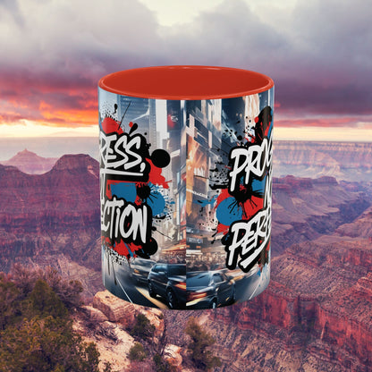 Progress Not Perfection! Graffiti Style Mug - Vibrant Design - 11oz/15oz - 8 Colors