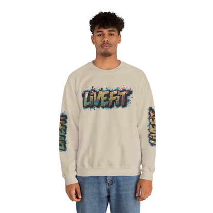 Live Fit Crewneck Sweatshirt - Trendy Fitness Apparel -  Unisex Casual Wear -  Sports Gift -  Workout Fashion -  Street Style Sweatshirt -