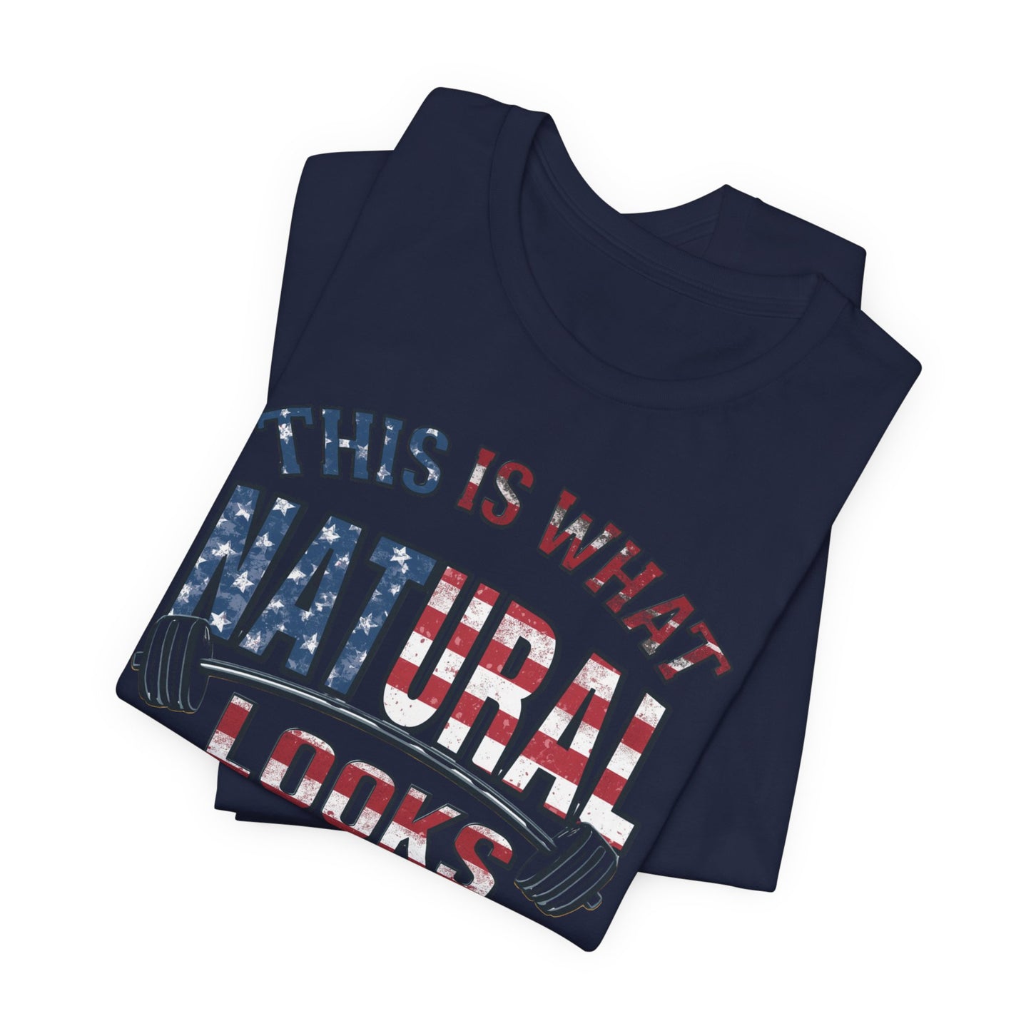 American Flag Natural Looks Fitness T-Shirt | Patriotic Gym Tee