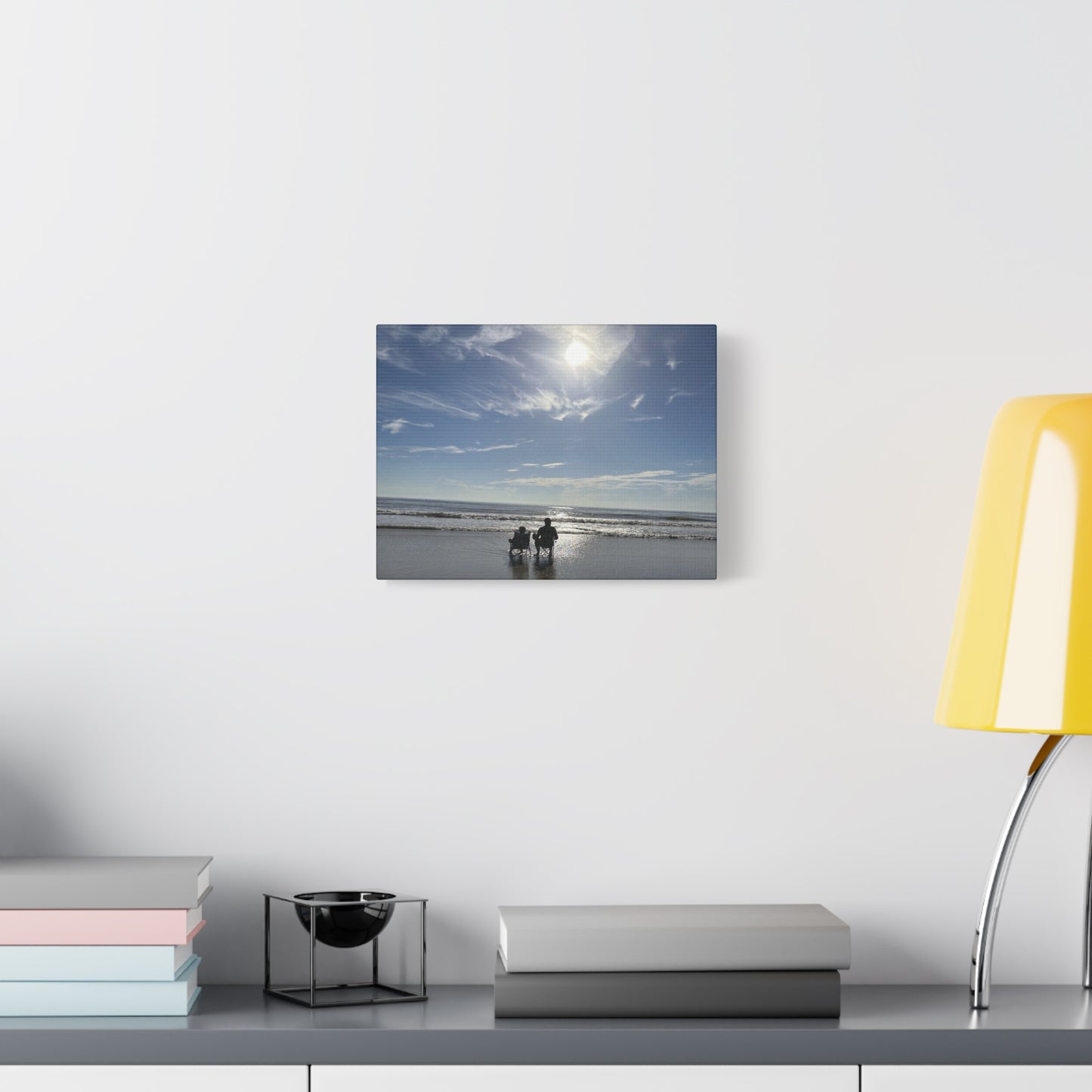Beach Sunset Canvas Art, Stretched Canvas Print, Coastal Home Decor, Ocean Wall Art, Serene Landscape Painting