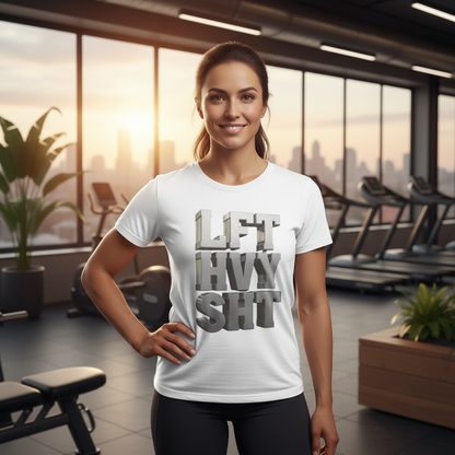 Lift Heavy Shit - LFT HVY SHT - 3D Gym T-Shirt - Bold Weightlifting Tee