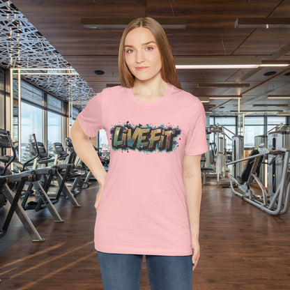 LIVE FIT Graphic Fitness Tee - Motivational Workout Apparel