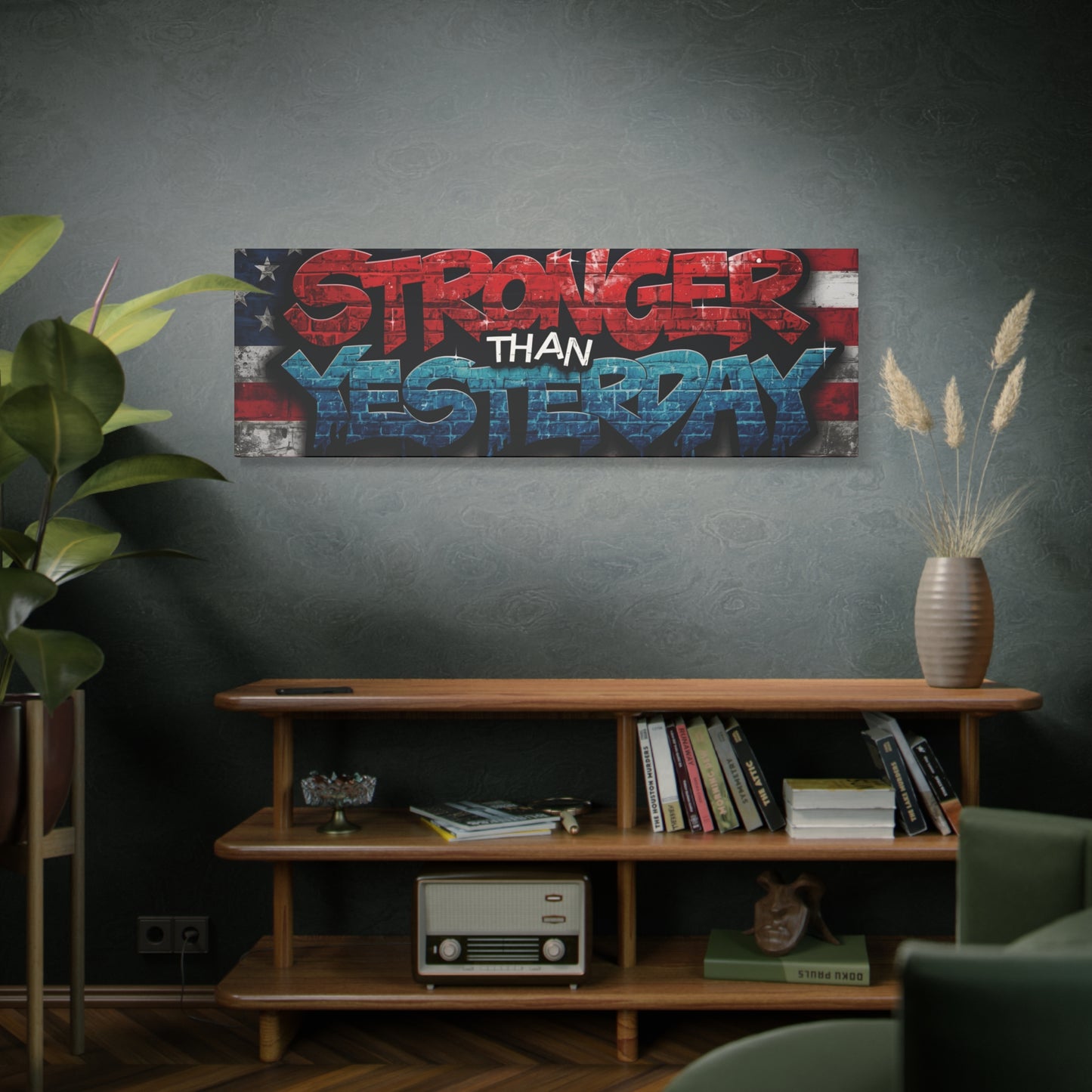 Stronger Than Yesterday Patriotic Canvas Wall Art
