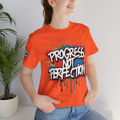 💥 Vibrant   💥   Eye-catching   💥   Motivational    💥 All  Over Print   💥 Unisex T-shirt  💥   Progress  Not  Perfection   💥  Art-Inspired   💥  Apparel  💥  Sizes  XS  x  4XL 💥