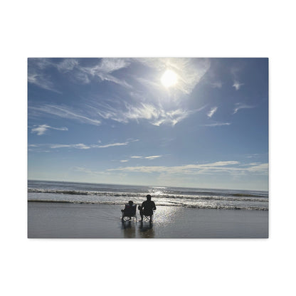Beach Sunset Canvas Art, Stretched Canvas Print, Coastal Home Decor, Ocean Wall Art, Serene Landscape Painting