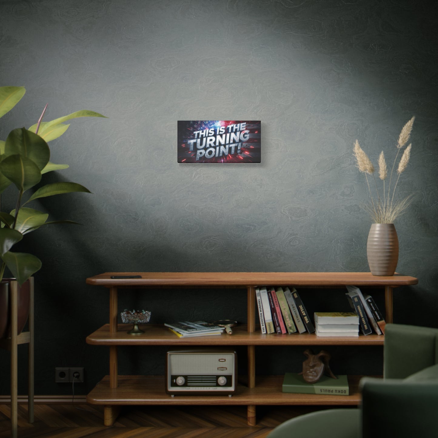 Canvas Print - Patriotic Wall Art - Stunning - Red White Blue - American Flag Backdrop - Charlie Kirk Inspired - This Is The Turning Point! - Multiple Sizes -