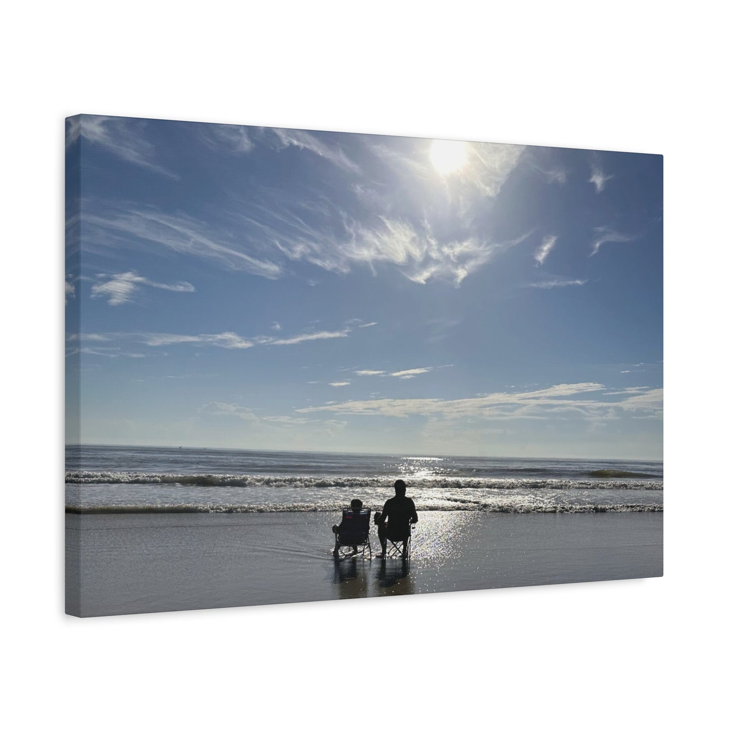 Beach Sunset Canvas Art, Stretched Canvas Print, Coastal Home Decor, Ocean Wall Art, Serene Landscape Painting