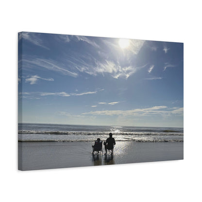 Beach Sunset Canvas Art, Stretched Canvas Print, Coastal Home Decor, Ocean Wall Art, Serene Landscape Painting