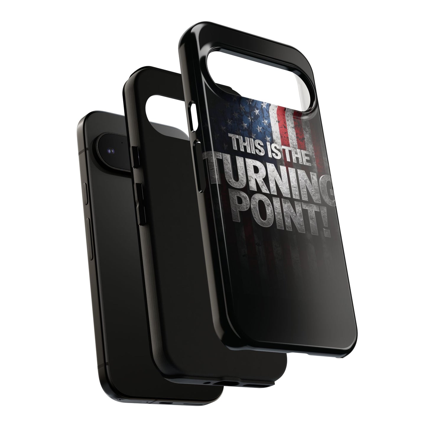 Stunning Patriotic Protective Cell Phone Case -  Charlie Kirk - This Is The Turning Point! - Red White Blue - Beautiful American Flag Backdrop Design - Perfect Gift for Everyday Use, Durable Cover, Stylish Protection