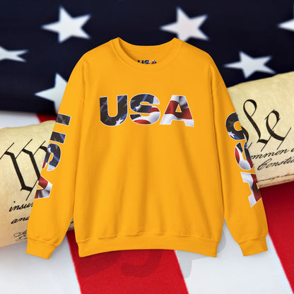 Patriotic USA Crewneck Sweatshirt - Unisex Heavy Blend - American Pride - National Pride Gift - S-5XL
