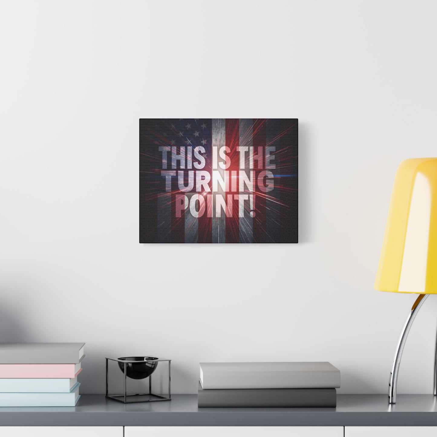 Charlie Kirk - This Is The Turning Point! - Red White Blue - Stunning American Flag Backdrop Design - Patriotic - Motivational Wall Art - Canvas - Multiple Sizes