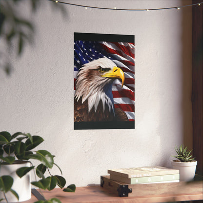 💥 Patriotic 💥 Bald Eagle 💥 Red White & Blue 💥 Wall Art 💥 Matte  💥 Vertical Poster 💥