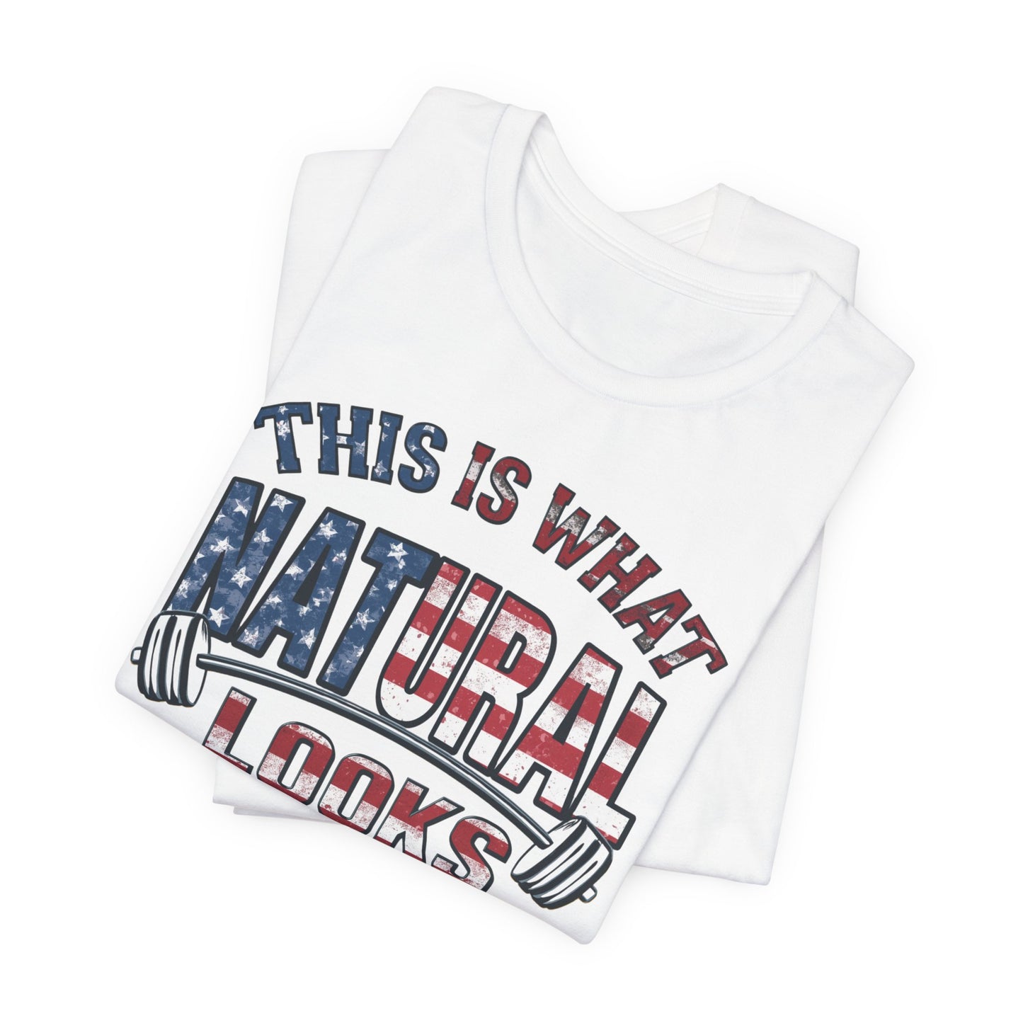 American Flag Natural Looks Fitness T-Shirt | Patriotic Gym Tee