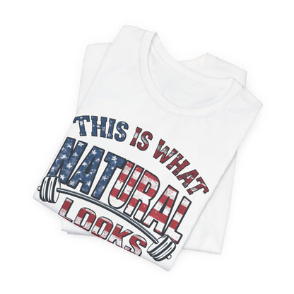 American Flag Natural Looks Fitness T-Shirt | Patriotic Gym Tee