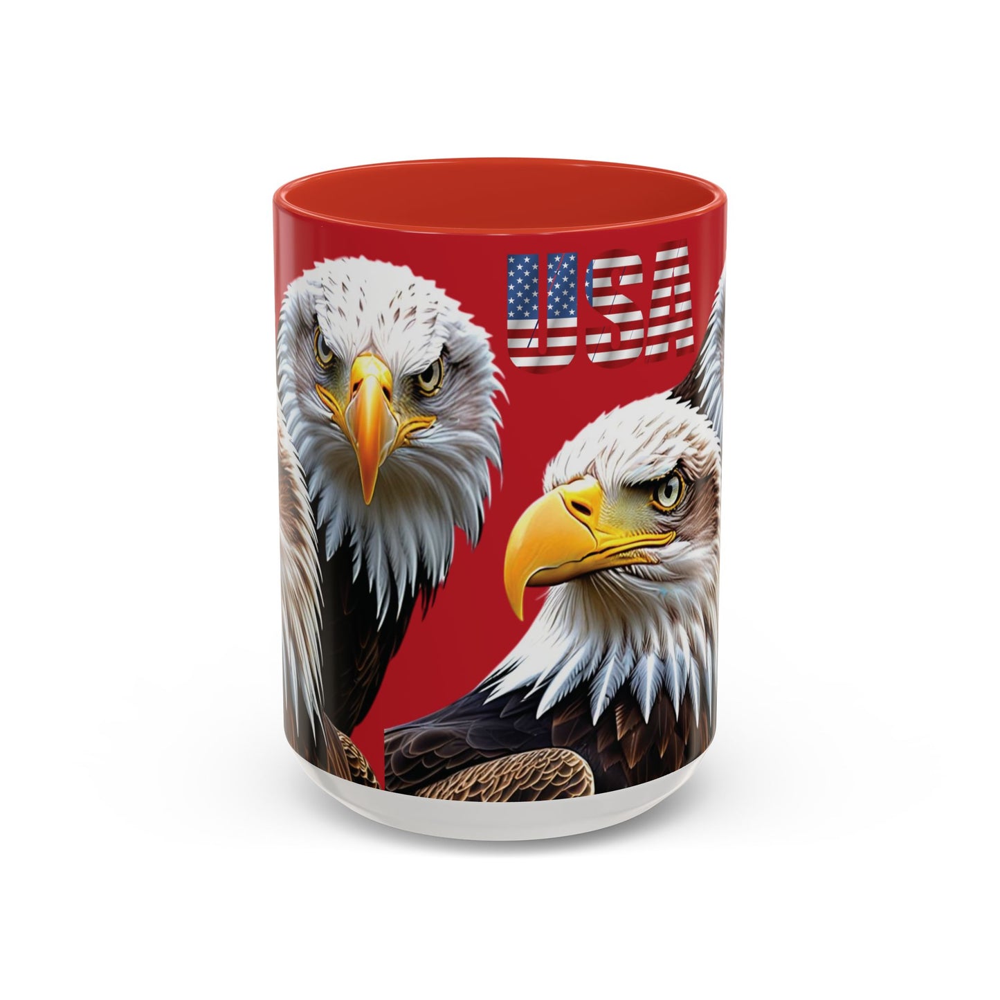Patriotic Bald Eagle Accent Mug - Red White & Blue - 11oz/15oz - 4 Colors