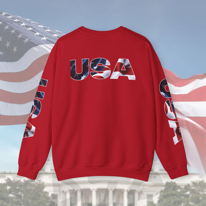 Patriotic USA Crewneck Sweatshirt - Unisex Heavy Blend - American Pride - National Pride Gift - S-5XL