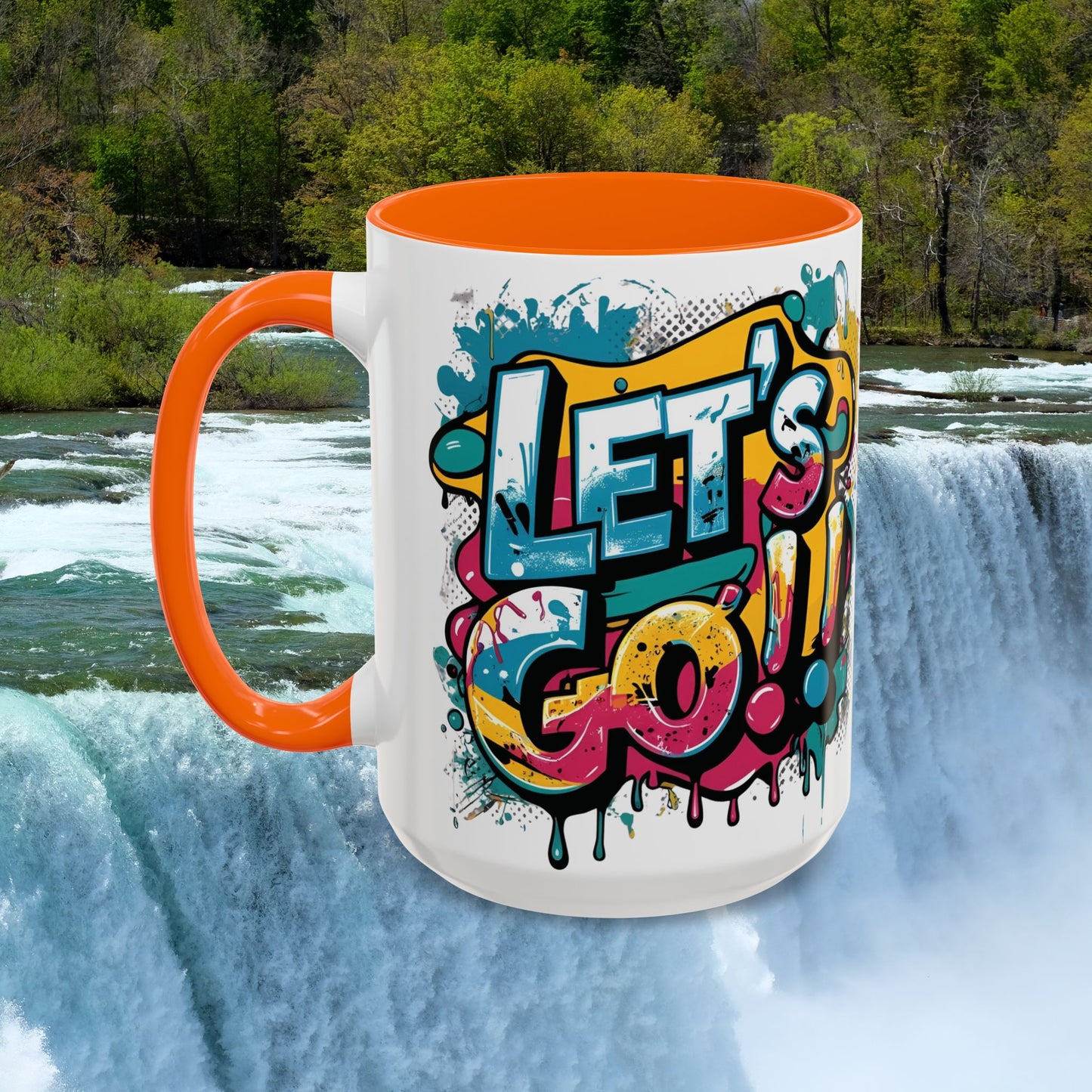 Vibrant   Ceramic  Mug    Inspirational      Let's Go!     Graffiti  Mug      Coffee Mug        Progress  Not  Perfection   Sizes   11oz  &  15oz    Birthday Gift   Graduation Gift    8  Different  Color Options