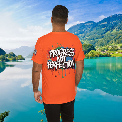 💥 Vibrant   💥   Eye-catching   💥   Motivational    💥 All  Over Print   💥 Unisex T-shirt  💥   Progress  Not  Perfection   💥  Art-Inspired   💥  Apparel  💥  Sizes  XS  x  4XL 💥
