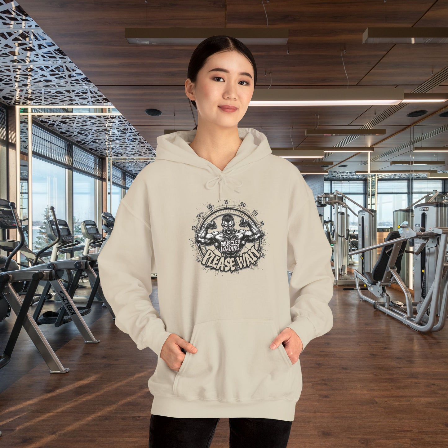 Unisex - Muscles Loading…Please Wait - Heavy Blend™ Hooded Sweatshirt - Motivational Fitness Hoodie - Workout Sweatshirt - Gym Apparel - Inspirational Gift - Holiday Gift