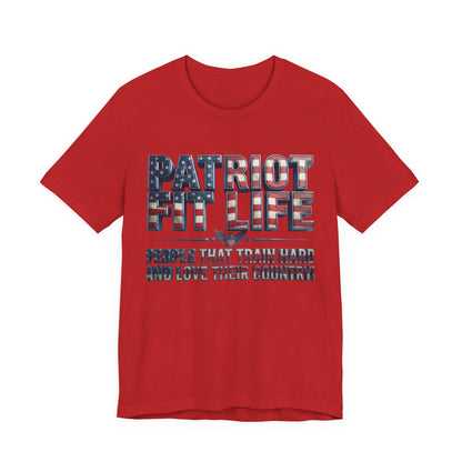 Patriot Fit Life T-Shirt — 'People That Train Hard and Love Their Country' American Flag Fitness Tee
