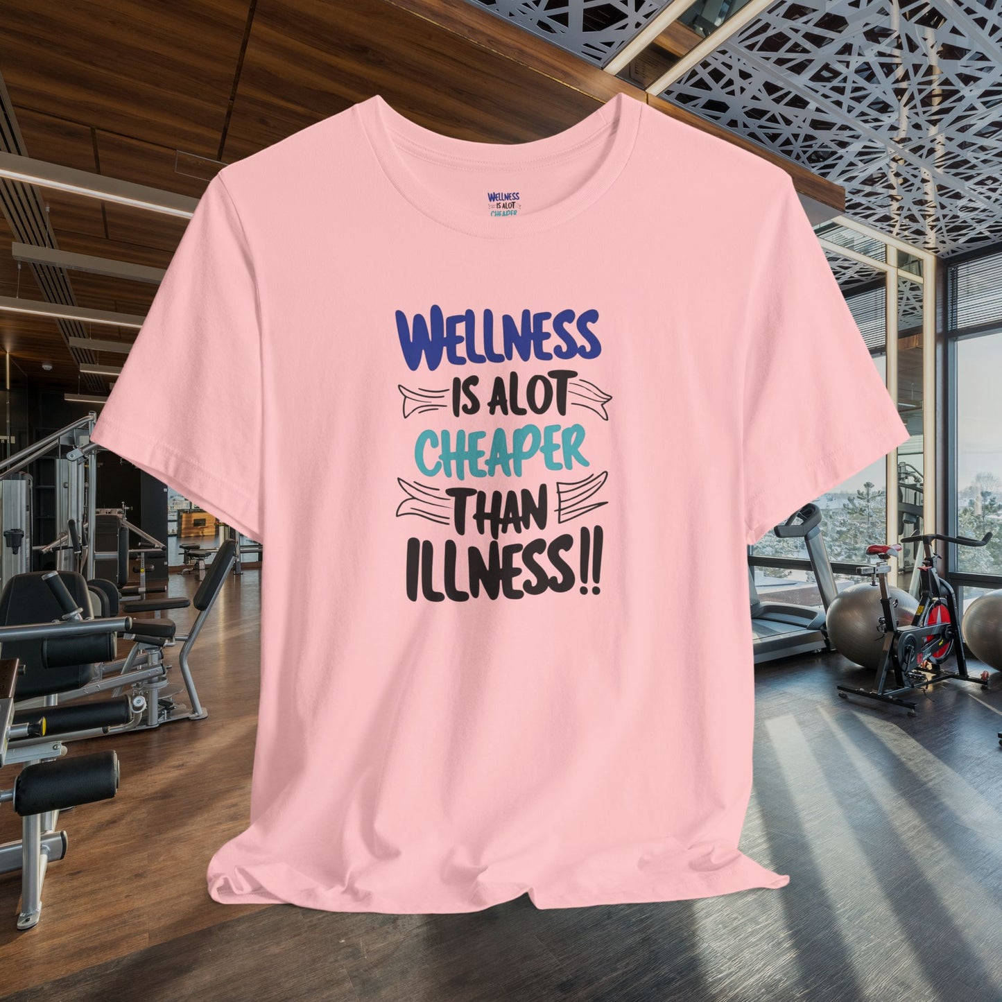 Wellness Awareness Unisex Tee - Wellness Is Alot Cheaper Than Illness!! - Design - S - 3XL - Motivational Health T-Shirt for Self-Care Enthusiasts - Gift for Wellness Events - Positive Vibe Shirt -  [...]
