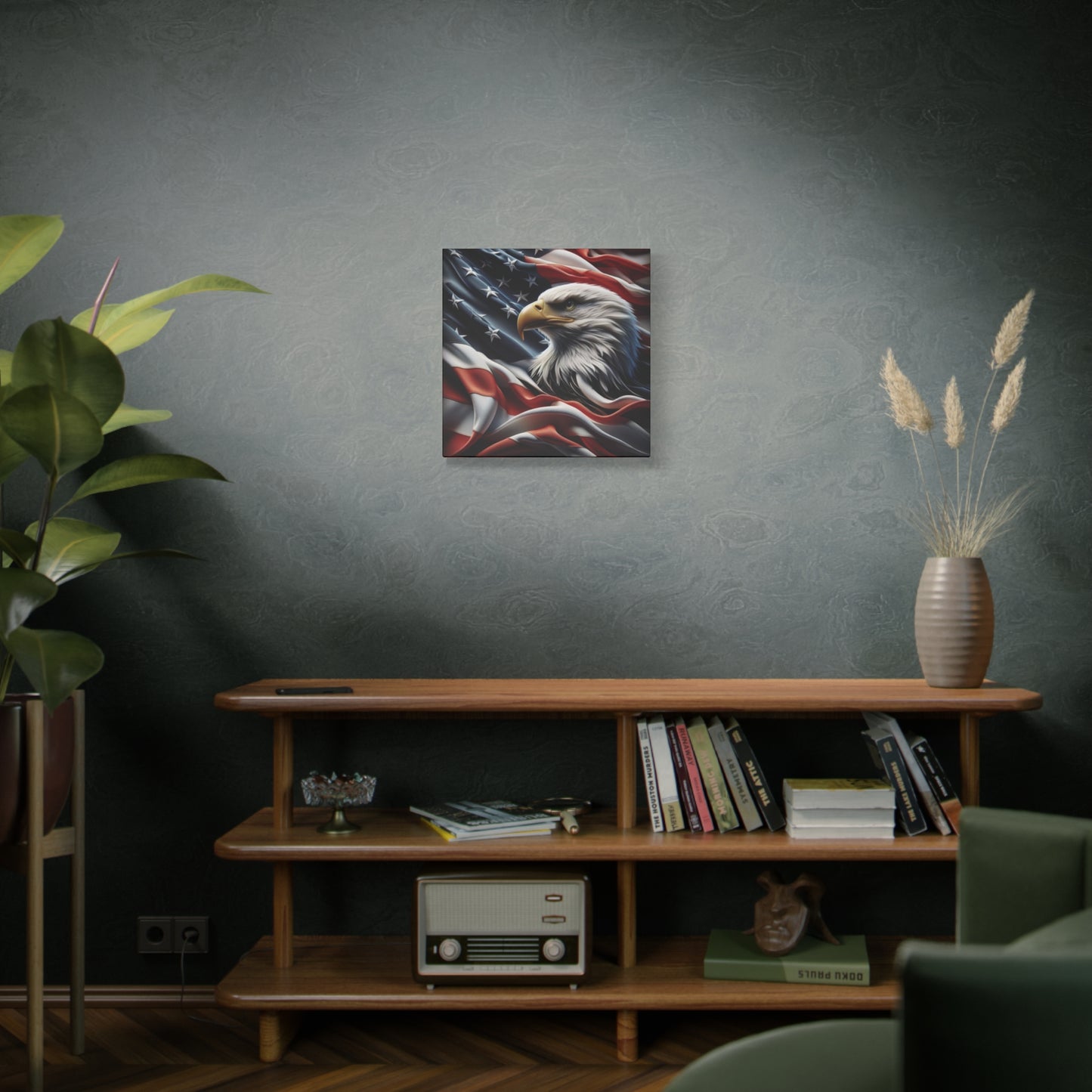 Patriotic Eagle Gallery Wrapped Canvas Art - American Flag Wall Decor - Red White Blue - USA Pride - Holiday Gift -  4th of July Home Decoration - Veteran Gift -  USA Theme Art - Print On Sides - Mirror Sides -
