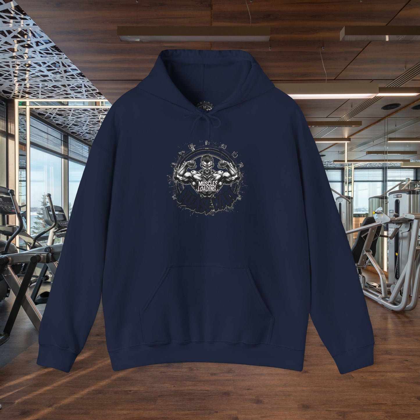 Unisex - Muscles Loading…Please Wait - Heavy Blend™ Hooded Sweatshirt - Motivational Fitness Hoodie - Workout Sweatshirt - Gym Apparel - Inspirational Gift - Holiday Gift
