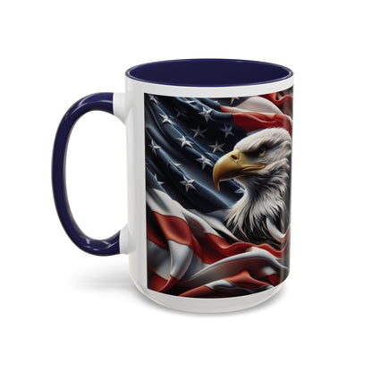 Patriotic Eagle Mug - Vintage American Flag Design - 11oz/15oz