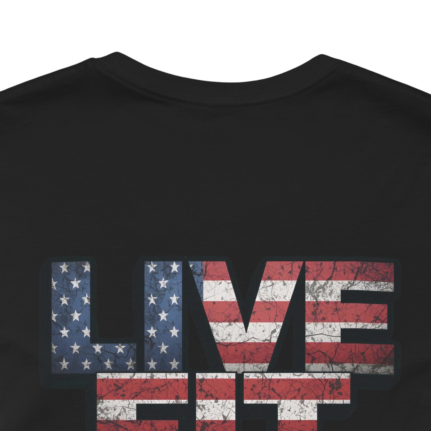 LIVE FIT Patriotic T-Shirt - American Flag Red White Blue - Unisex Fitness Tee