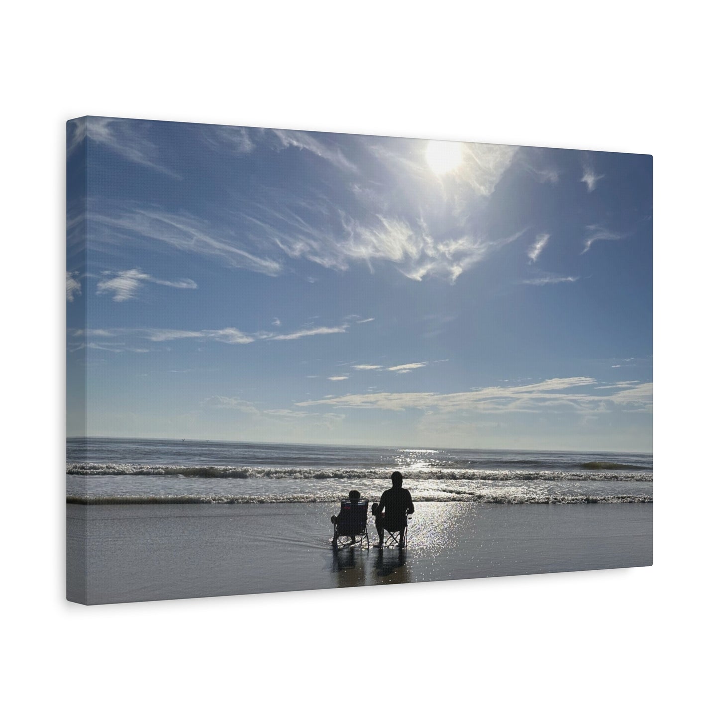 Beach Sunset Canvas Art, Stretched Canvas Print, Coastal Home Decor, Ocean Wall Art, Serene Landscape Painting
