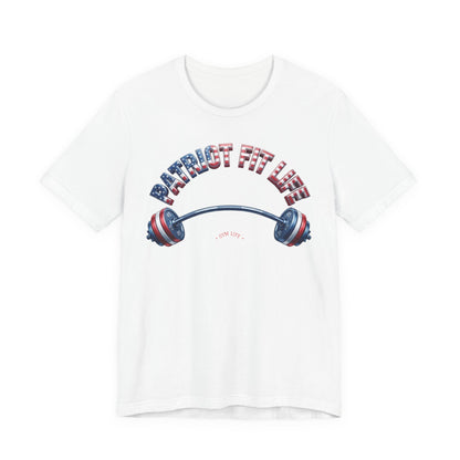 Patriot Fit Life Gym Life T-Shirt | American Flag Barbell Tee – LIVE FIT