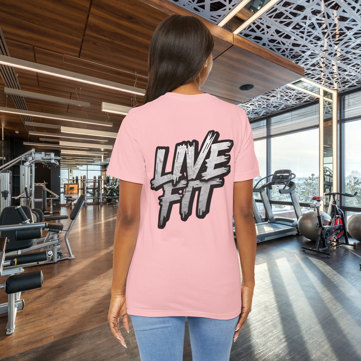 LIVE FIT Unisex Jersey Tee - Fitness Shirt - XS - 4XL -  Workout Apparel -  Motivational T-Shirt - Casual Wear - Gift for Fitness Enthusiasts