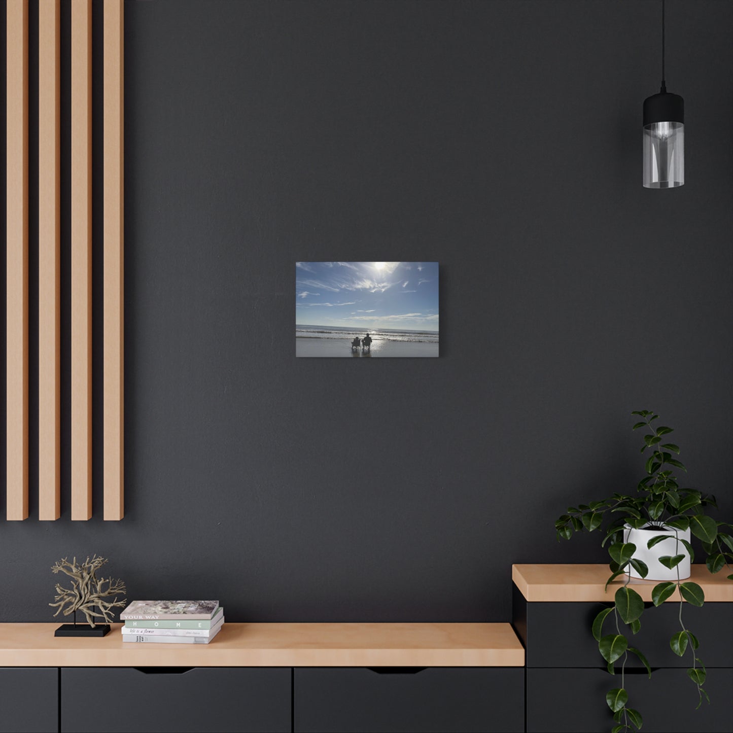 Beach Sunset Canvas Art, Stretched Canvas Print, Coastal Home Decor, Ocean Wall Art, Serene Landscape Painting