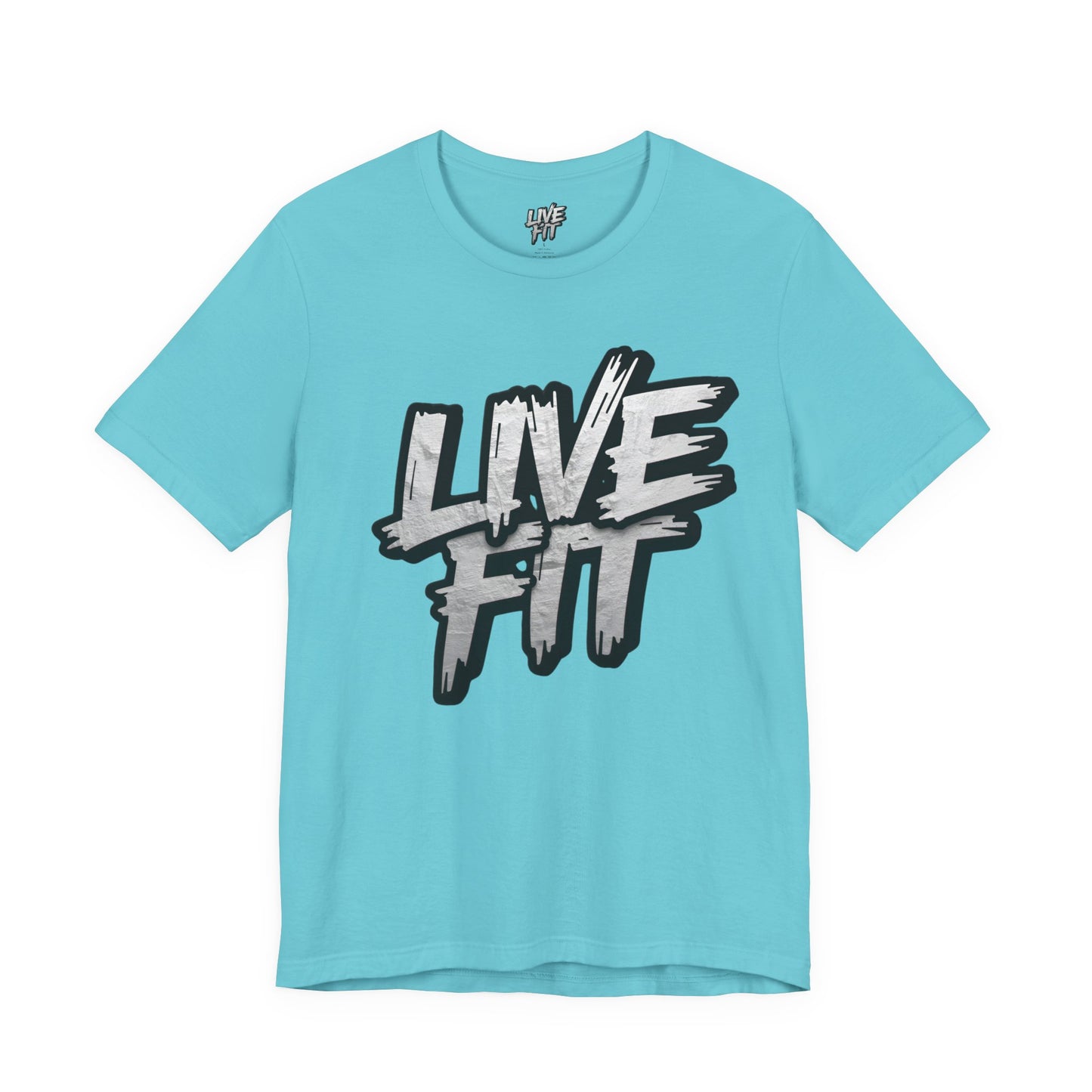 LIVE FIT Unisex Jersey Tee - Fitness Shirt - XS - 4XL -  Workout Apparel -  Motivational T-Shirt - Casual Wear - Gift for Fitness Enthusiasts