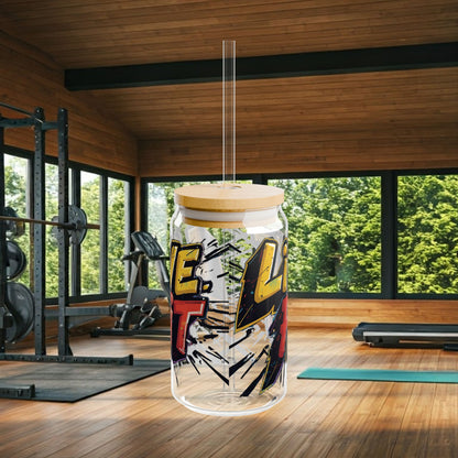 Live Fit Sipper Glass - 16oz Motivational Drink ware - Fitness Gift - Workout Accessories -  Hydration Bottle - Gym Essential