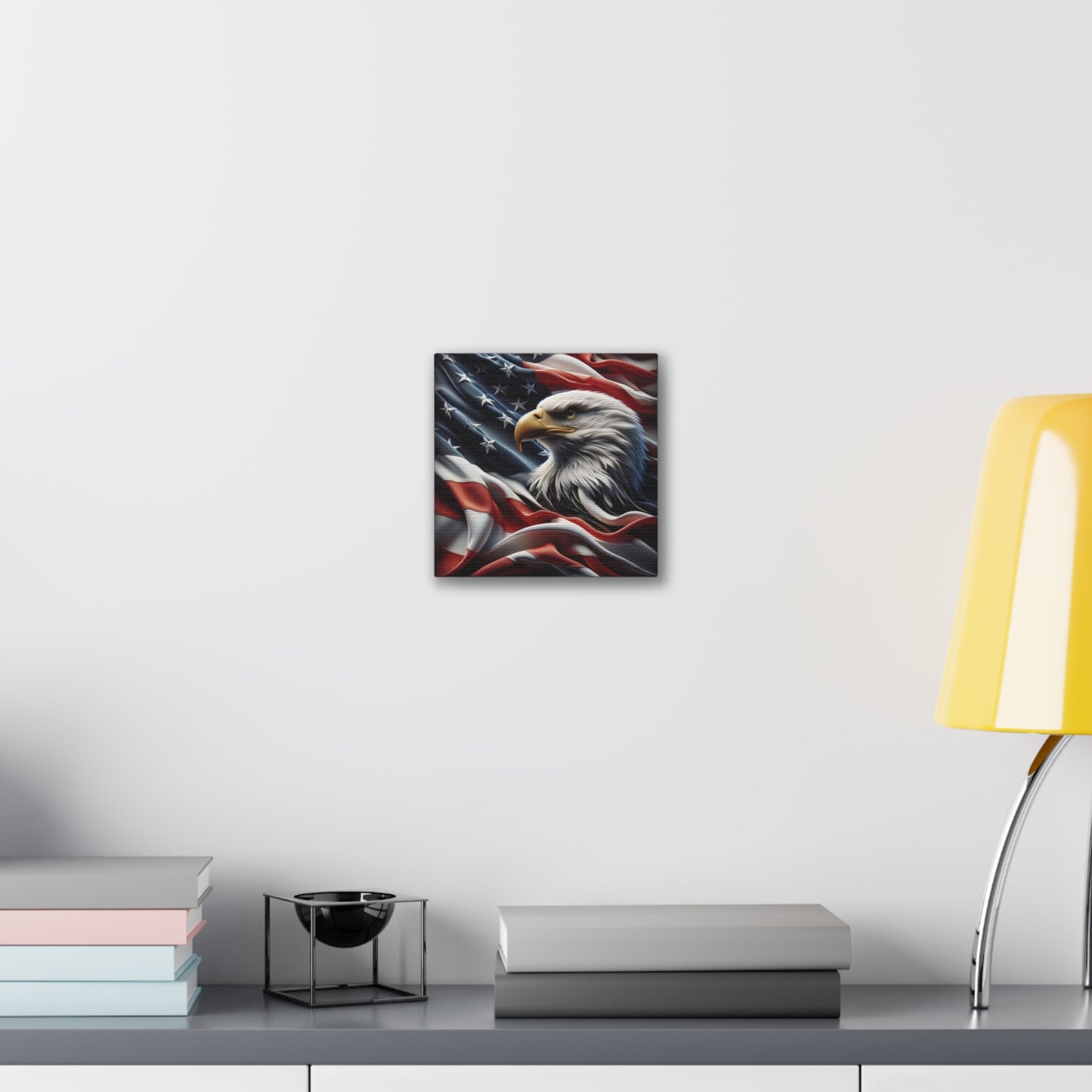 Patriotic Canvas Wall Art - American Eagle - American Flag Background Design - Red White Blue - Home Decor for Veterans -  Memorial Day -  Independence Day -  Holiday Gifts -