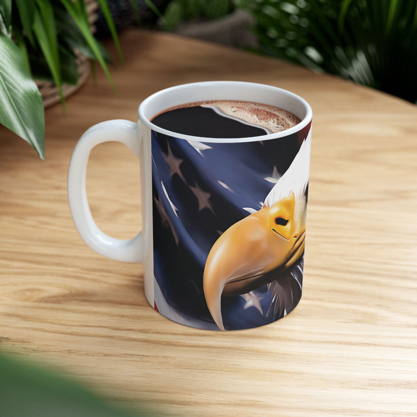 Patriotic Red White & Blue Mug - American Flag & Bald Eagle - 11oz/15oz - 4th of July Gift