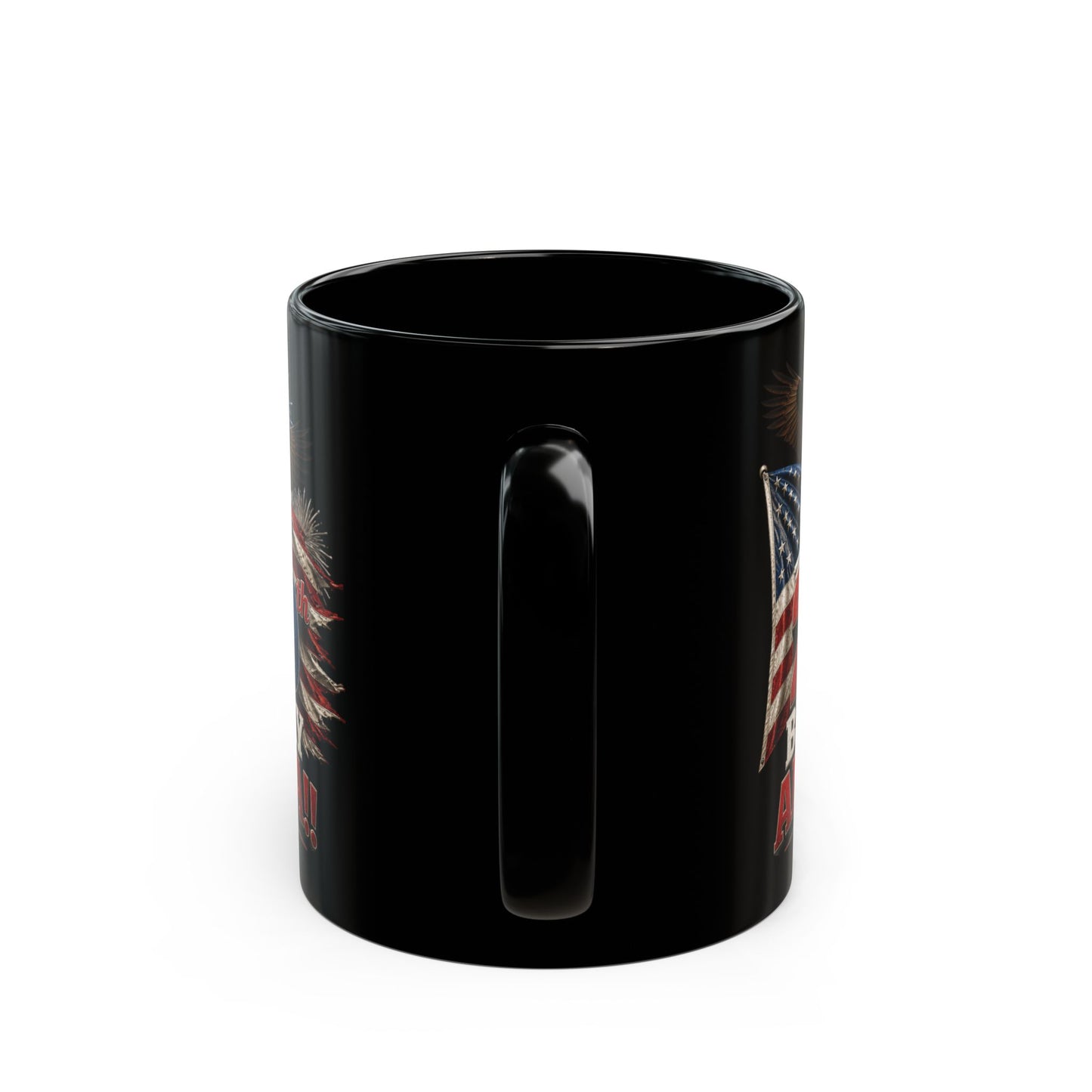 Happy 250th Birthday America! Black Mug – Patriotic 1776–2026 Eagle & Fireworks Coffee Cup