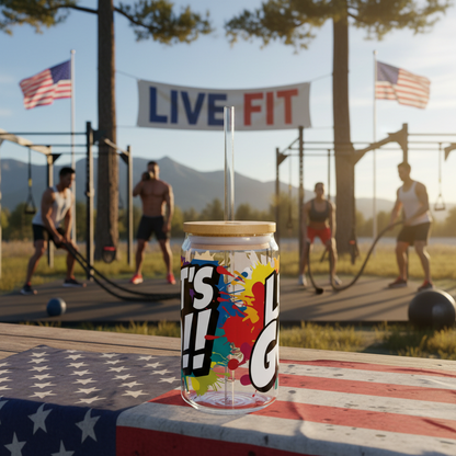 Let's Go!! Motivational Sipper Glass - 16oz Titan Plastic with Straw