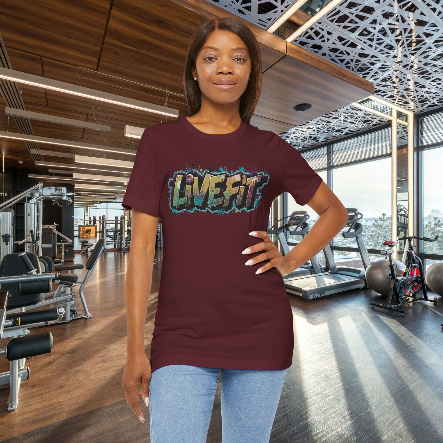 LIVE FIT Graphic Fitness Tee - Motivational Workout Apparel