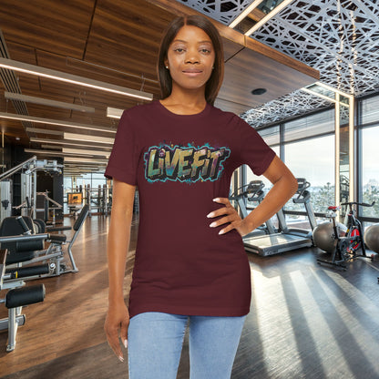 LIVE FIT Graphic Fitness Tee - Motivational Workout Apparel