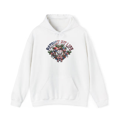 Patriot Fit Life Christmas Gym Hoodie - Eagle Barbell Wreath Americana Graphic | Unisex S-5XL