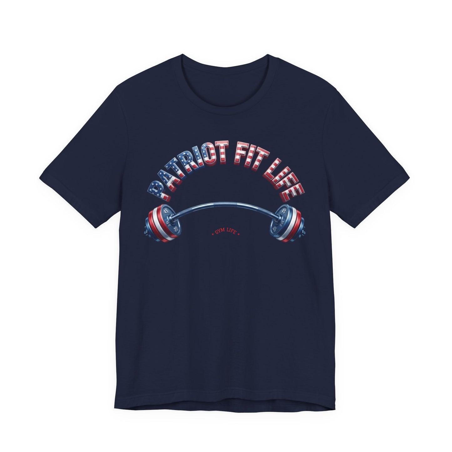 Patriot Fit Life Gym Life T-Shirt | American Flag Barbell Tee – LIVE FIT