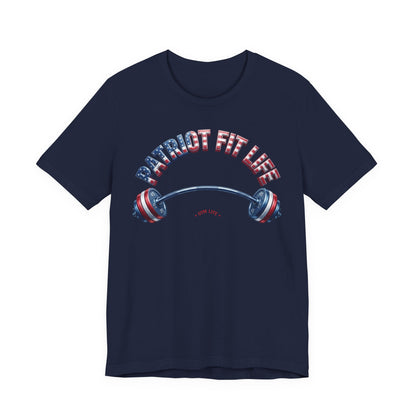 Patriot Fit Life Gym Life T-Shirt | American Flag Barbell Tee – LIVE FIT