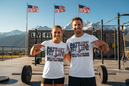 Patriot Fit Life T-Shirt — 'People That Train Hard and Love Their Country' American Flag Fitness Tee