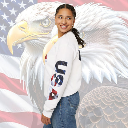 Patriotic USA Red White Blue - Crewneck Sweatshirt - Unisex Pullover - S-5XL