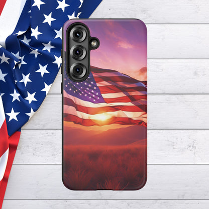 Stylish Phone Case - American Flag At Sunset Design - Patriotic Gift for Veterans - Independence Day -  Summer Vibes -